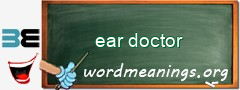 WordMeaning blackboard for ear doctor